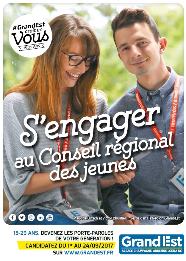 Campagne "s'engager au Conseil régional des Jeunes"