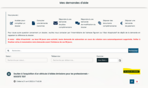 Ecran suivre mes demandes