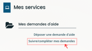 Ecran suivre mes demandes