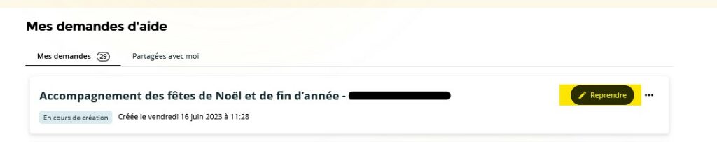 Repréndre la saisie