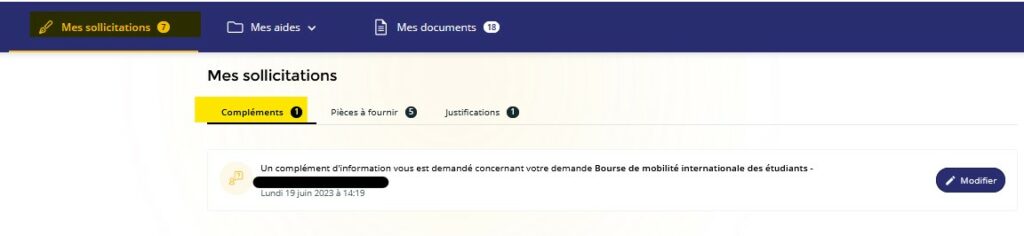 Demande de contribution pour modification