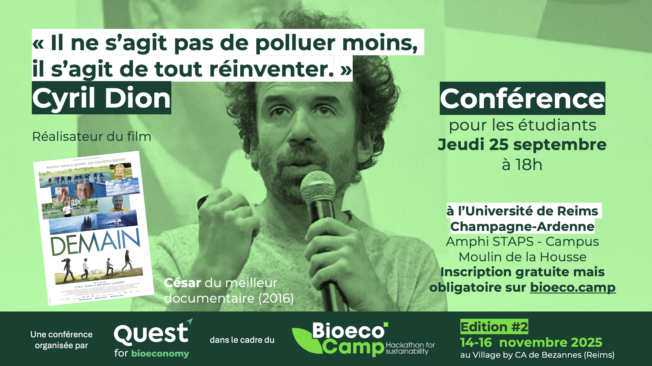 Bioeco Camp #2 – Conférence inspirante de Cyril Dion