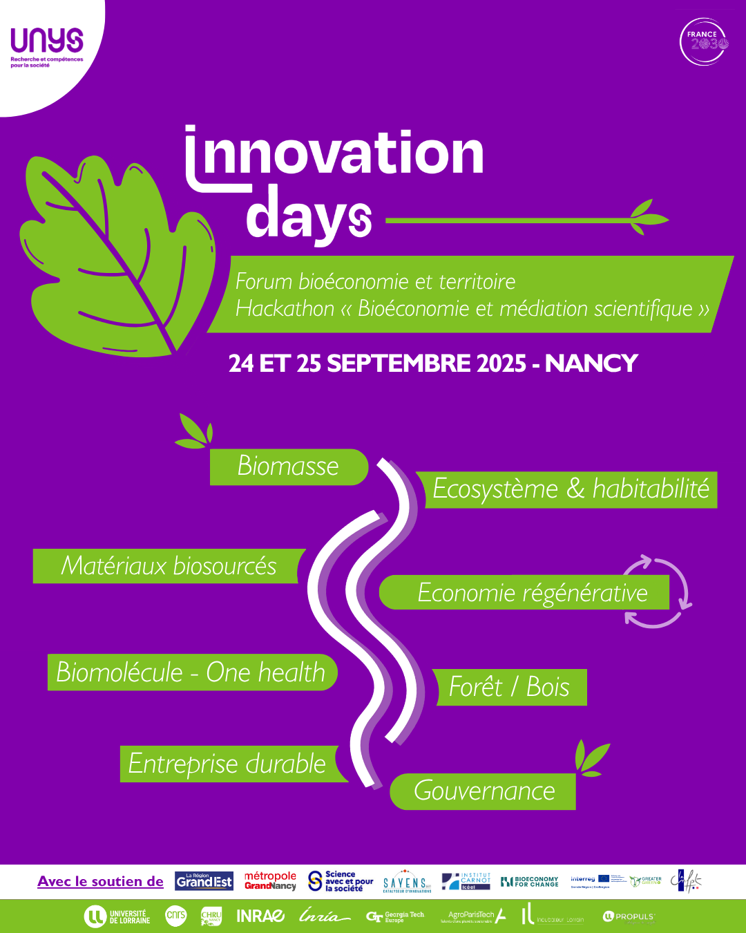 Innovation Days Bioéconomie et Territoire : Conférence – Tables ronde – Networking