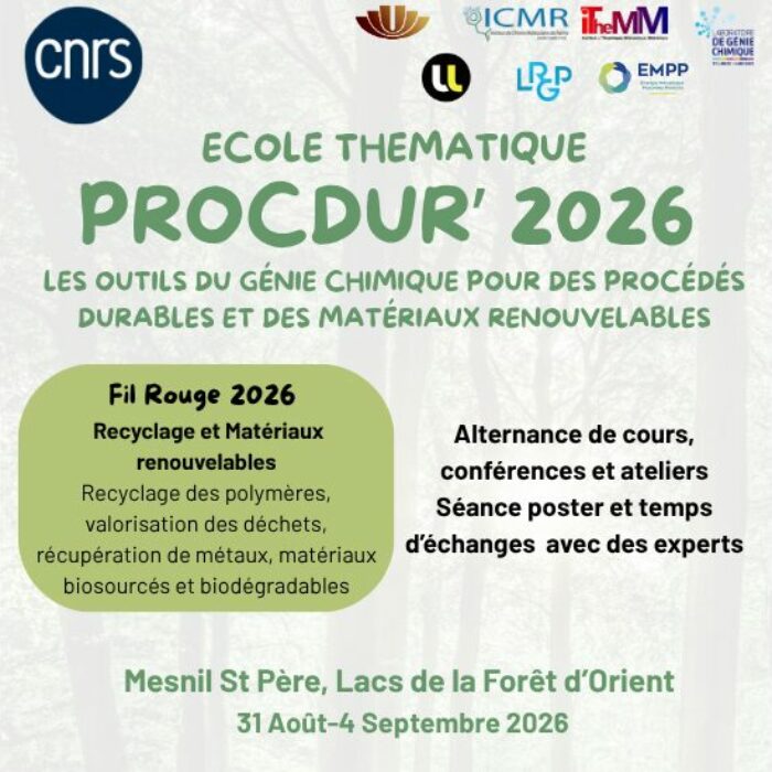 Ecole thématique CNRS PROCDUR