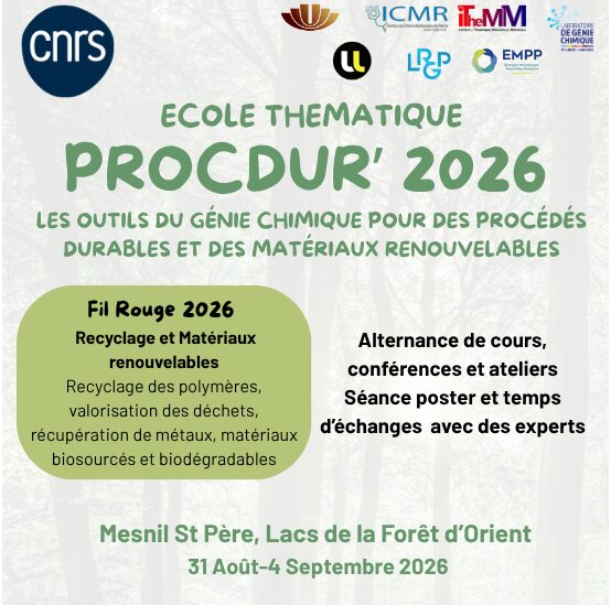 Ecole thématique CNRS PROCDUR