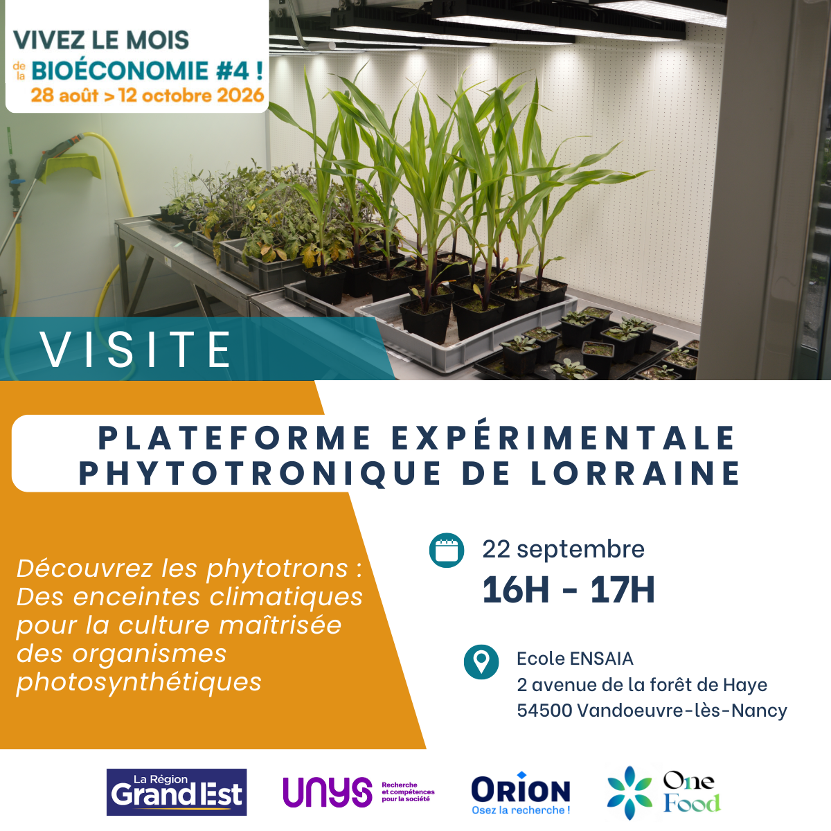 Visite de la Plateforme Expérimentale phytotronique de Lorraine