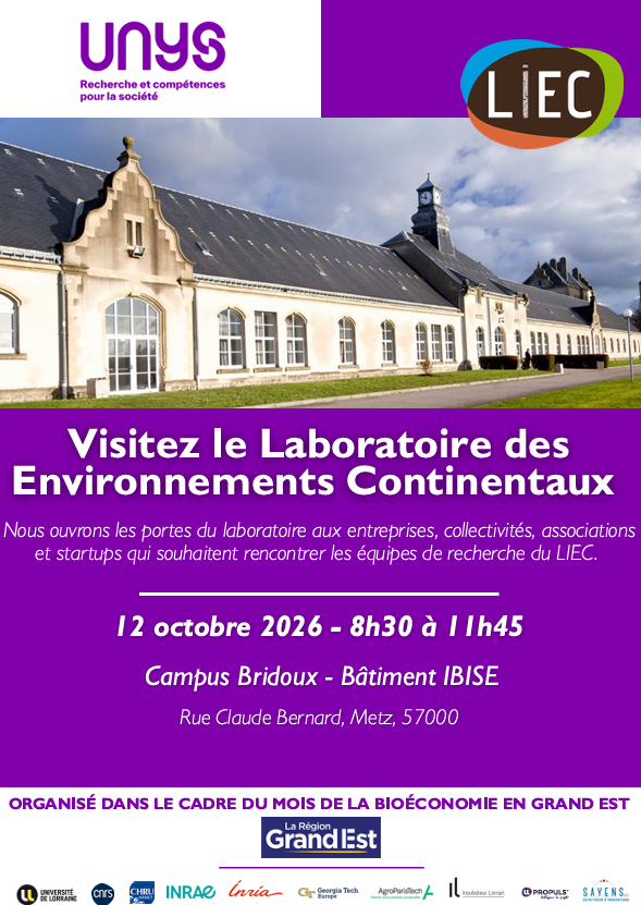 Visite Laboratoire LIEC · Laboratoire Interdisciplinaire des Environnements Continentaux